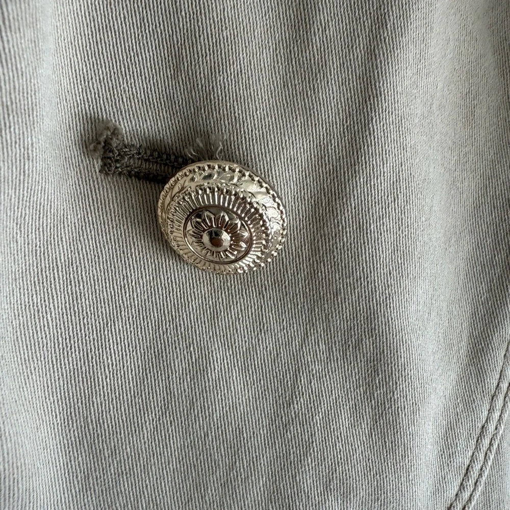 White House Black Market Taupe Blazer with Silver Buttons - Picture 4 of 9